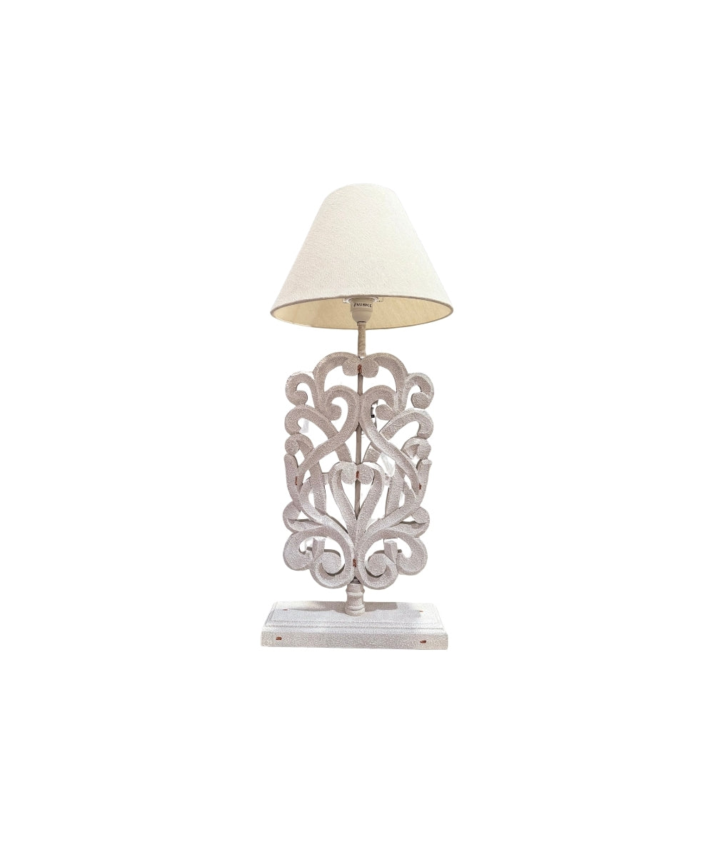 White Wooden Geometric Branches Lamp