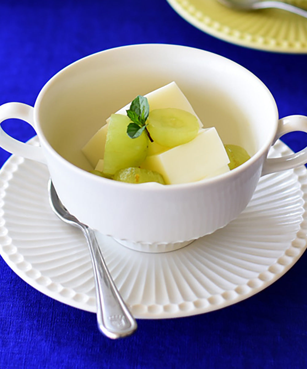 Merci Double Handle Cup Round White (10 x 10 x 6 cm)