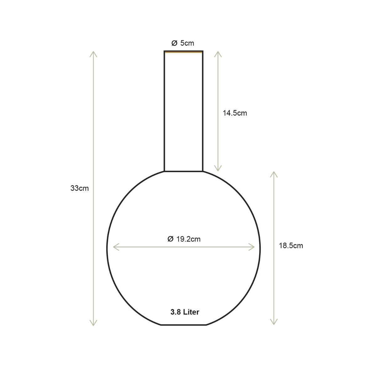 Vase Metal Medium Blue 19x33cm