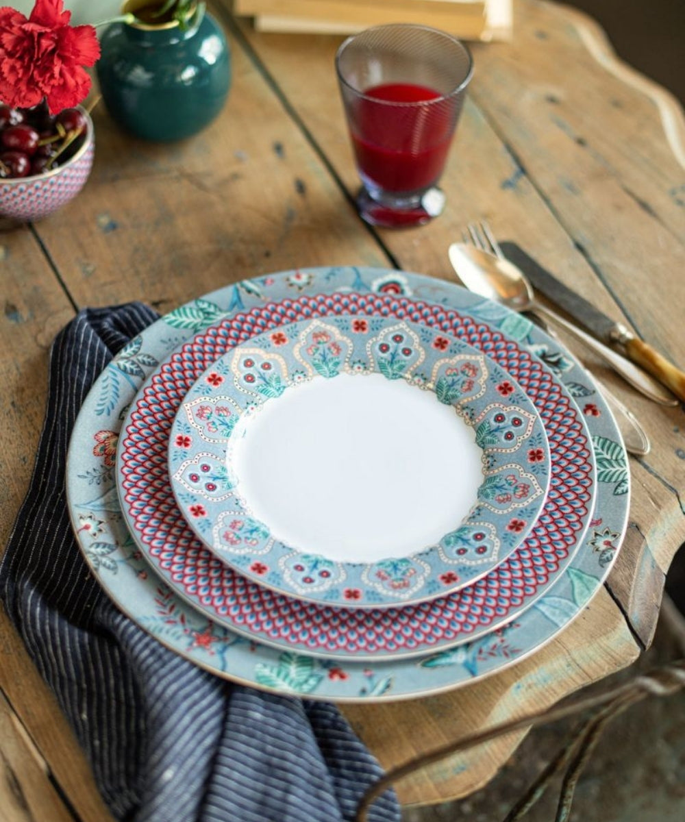 Plate Flower Festival Deco Light Blue 21Cm