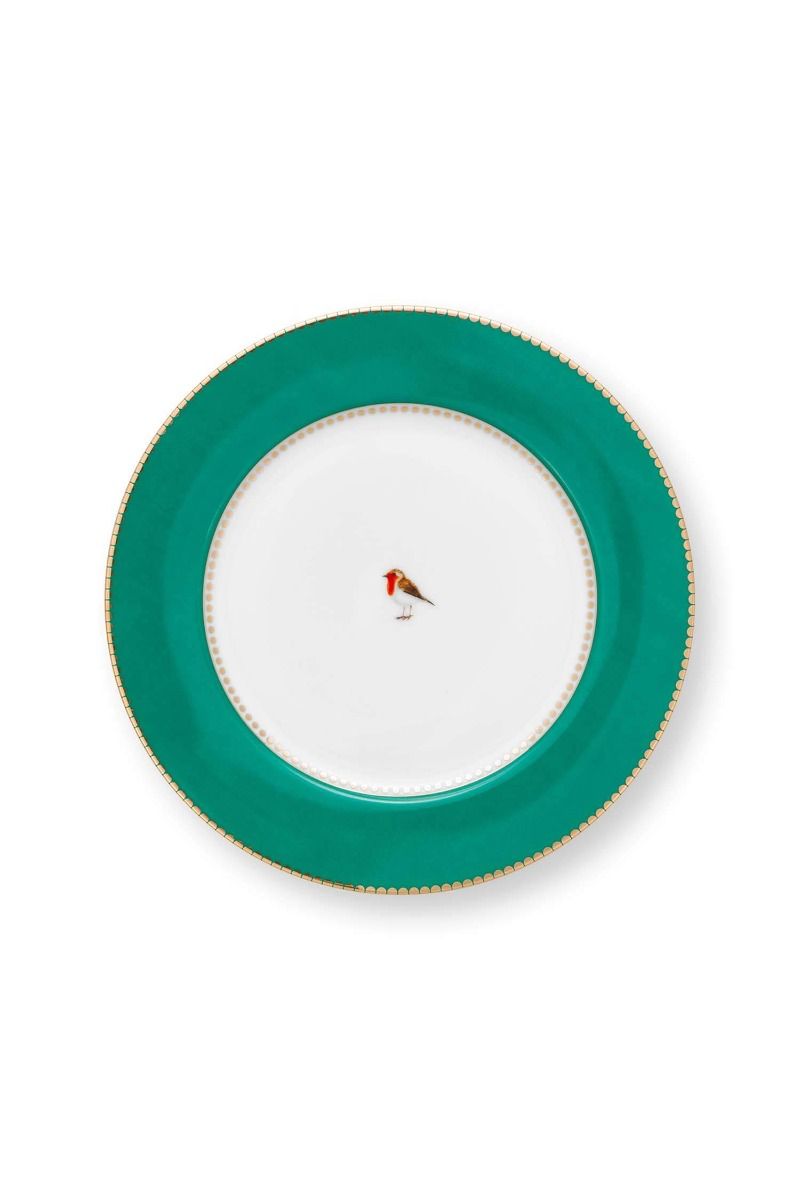 Plate Love Birds Stripes Emerald Green (21 cm)