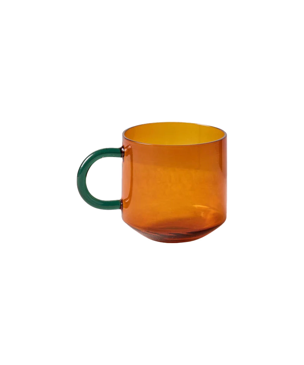 كوب زجاجي نيكو باللون الكهرماني (4.25 × 3.25 × 3.25 بوصة)