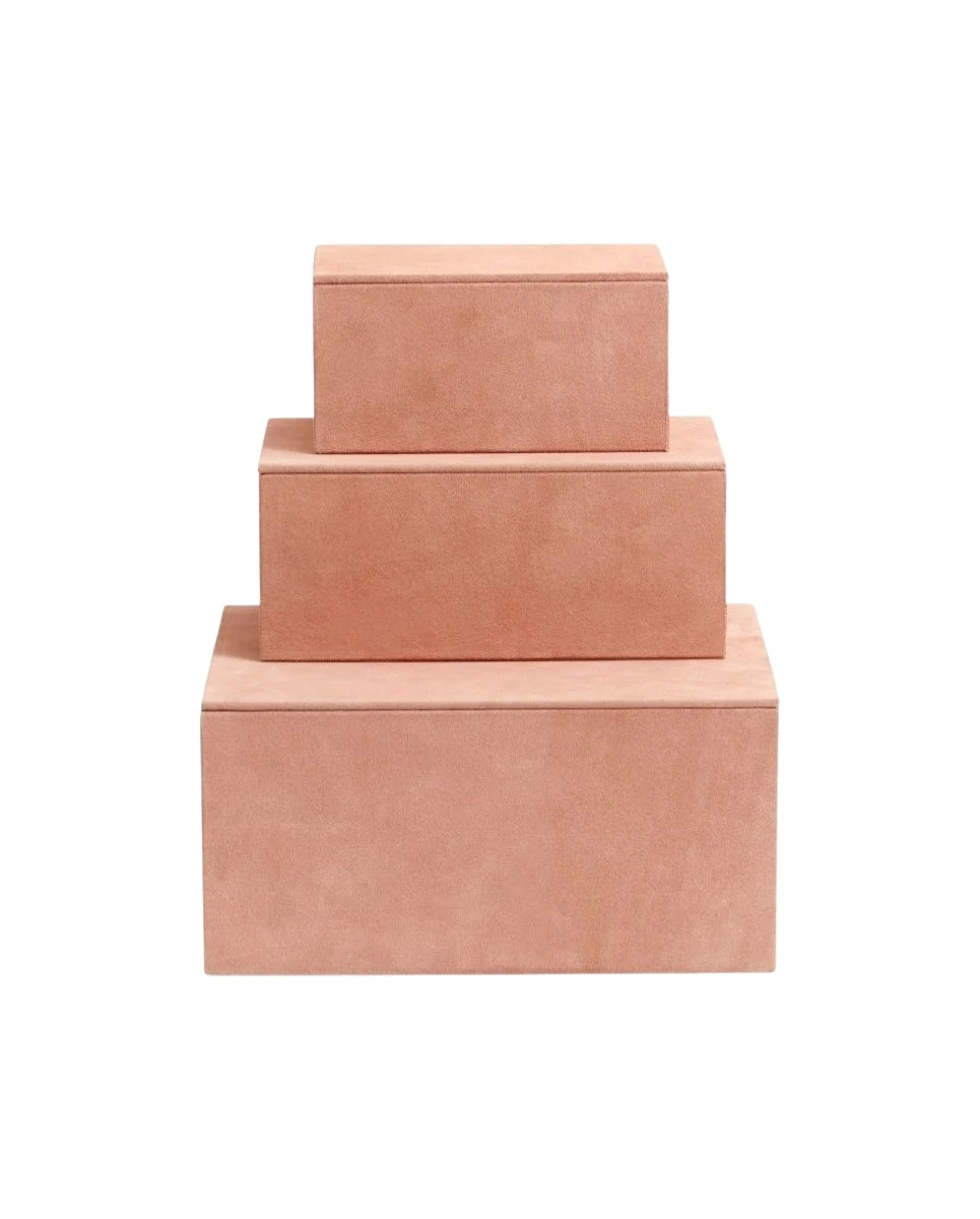 KASTELA box - rose suede leather Small