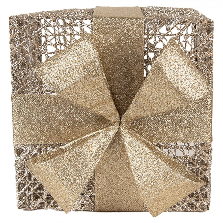 Christmas Decoration with LED Lighting Gift 25 / 20 / 15 cm Gold colored Plastic