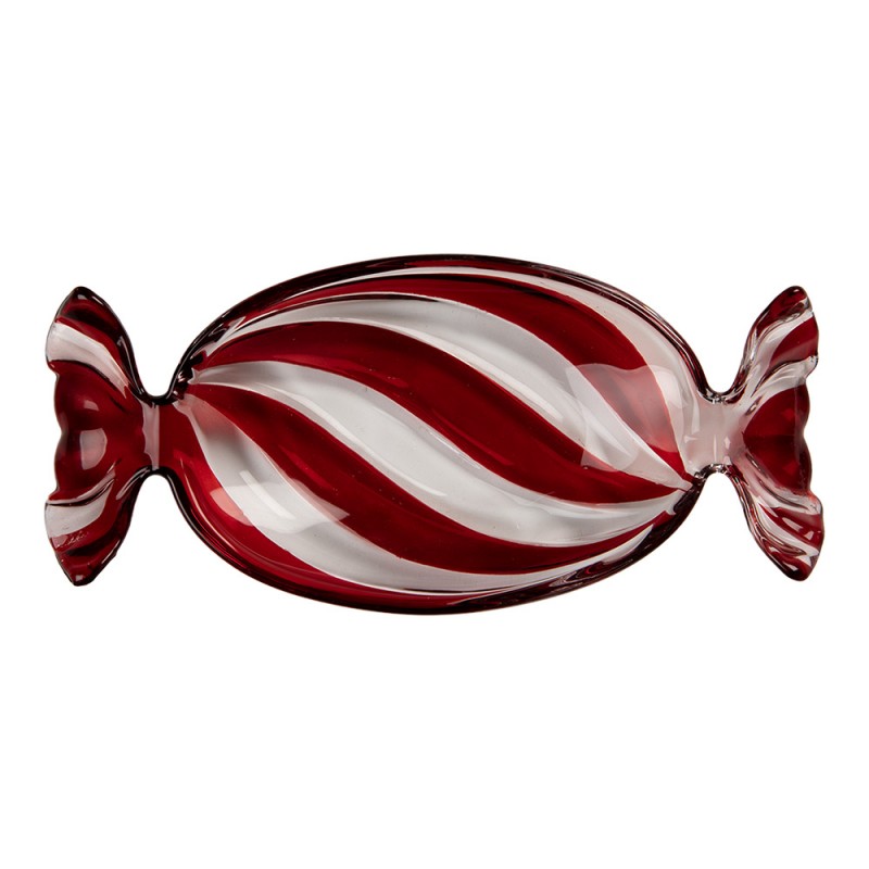 Decorative Bowl 23x11x4 cm Red Glass