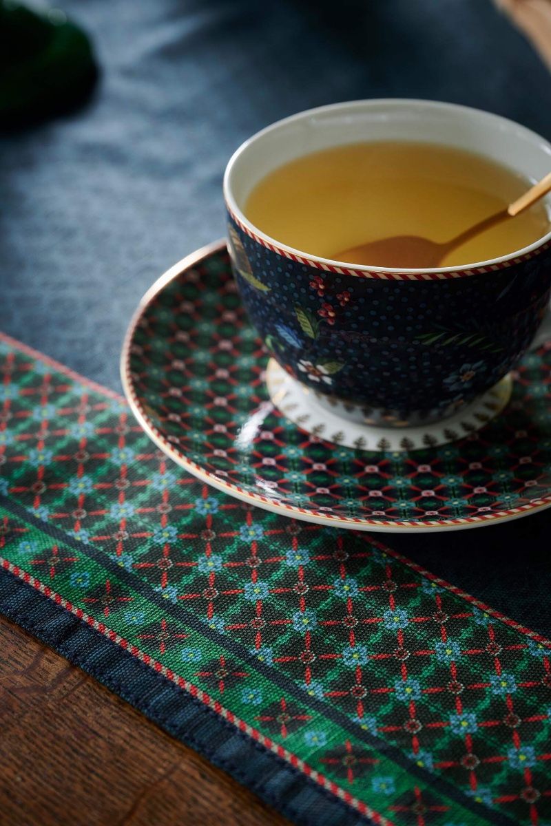 Espresso Cup and Saucer Berry Blues Blue