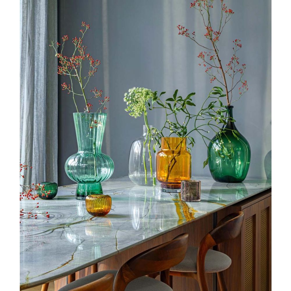 Vase Glass Green 26x45cm