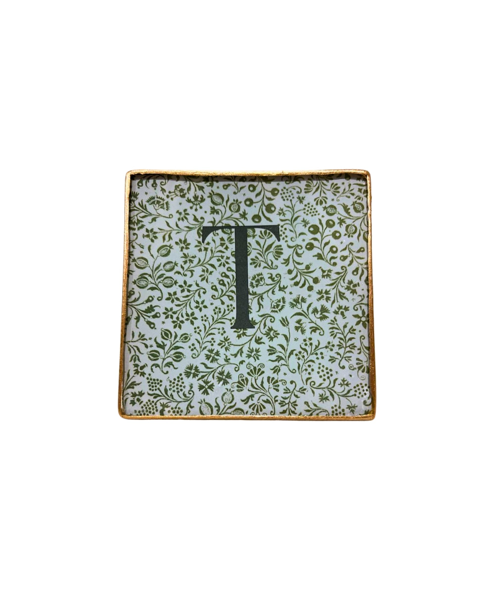 Initials - Green Square Tray T