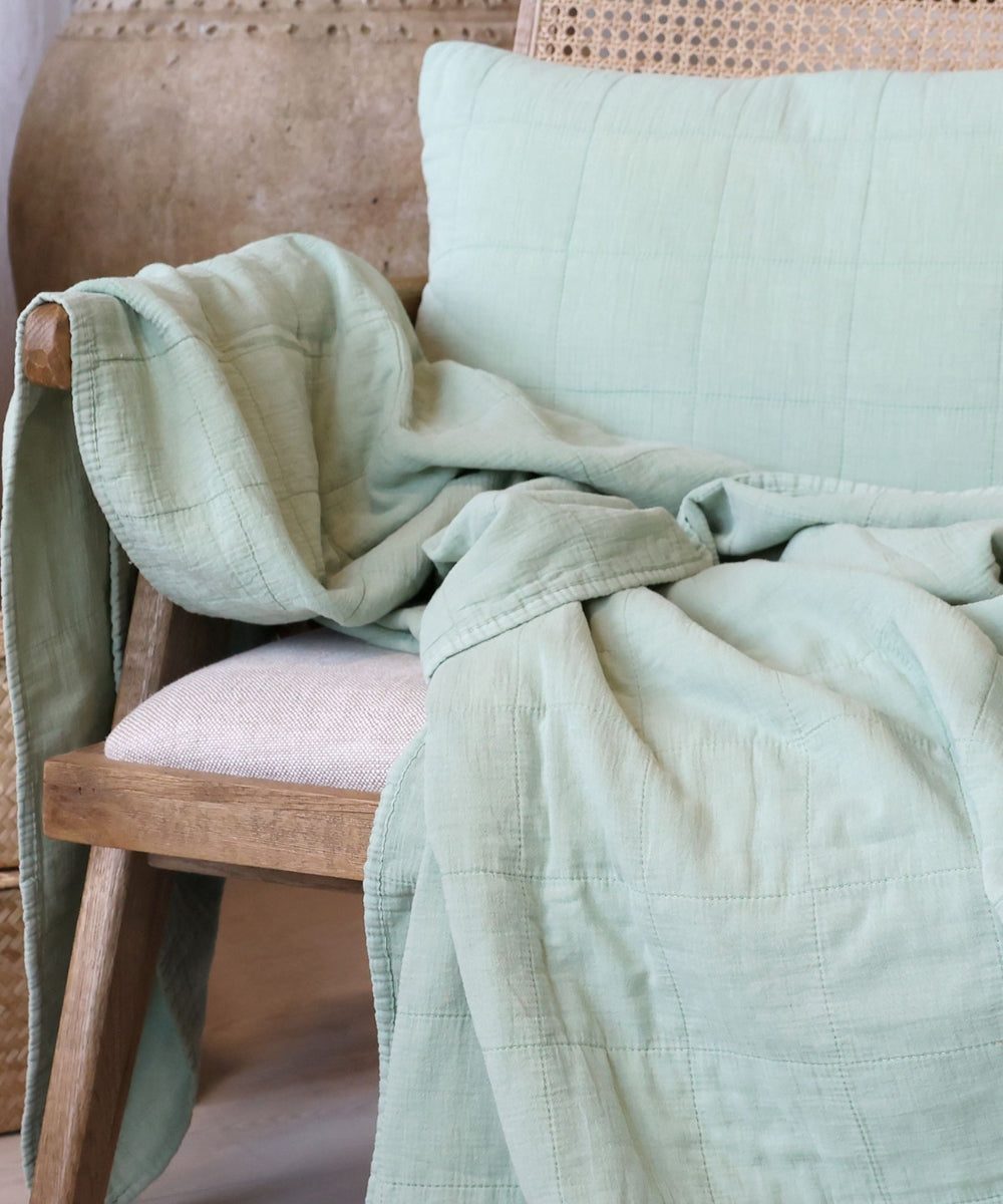 Aix Vintage Quilt, L180/W130 cm verte