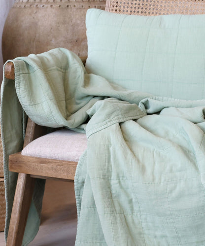 Aix Vintage Quilt, L180/W130 cm verte