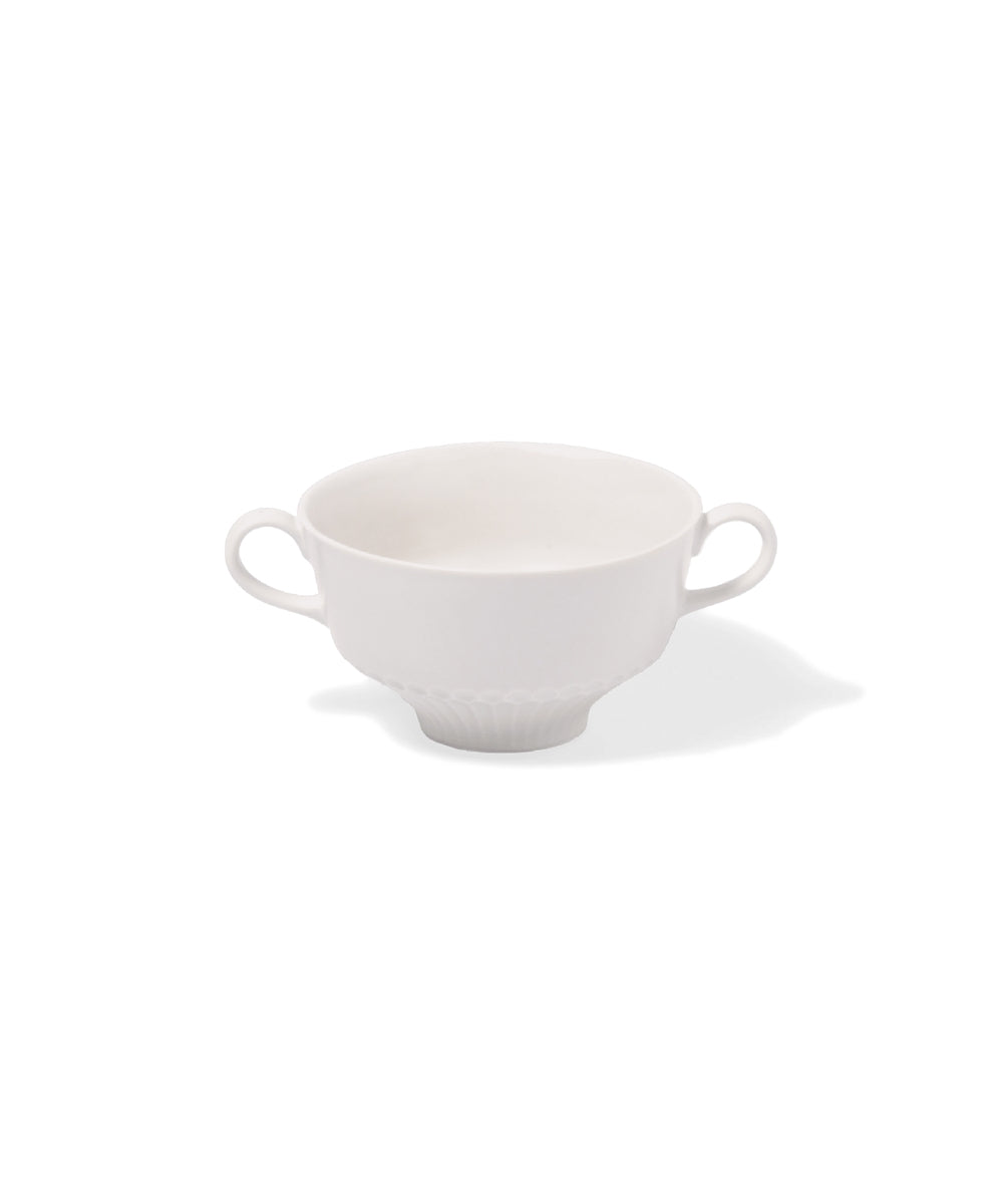 Merci Double Handle Cup Round White (10 x 10 x 6 cm)