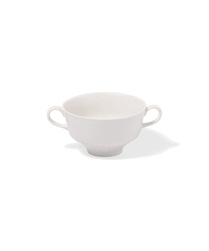 Merci Double Handle Cup Round White (10 x 10 x 6 cm)