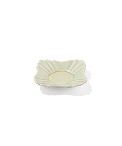 IN Saucer Flower-Shaped Green (8.7 x 8.7 x 2 cm)