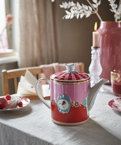 PIP Studio | Teapot Large Love Birds Medallion Red-Pink