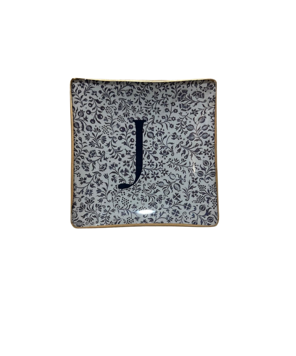Initials - Blue Square Tray J