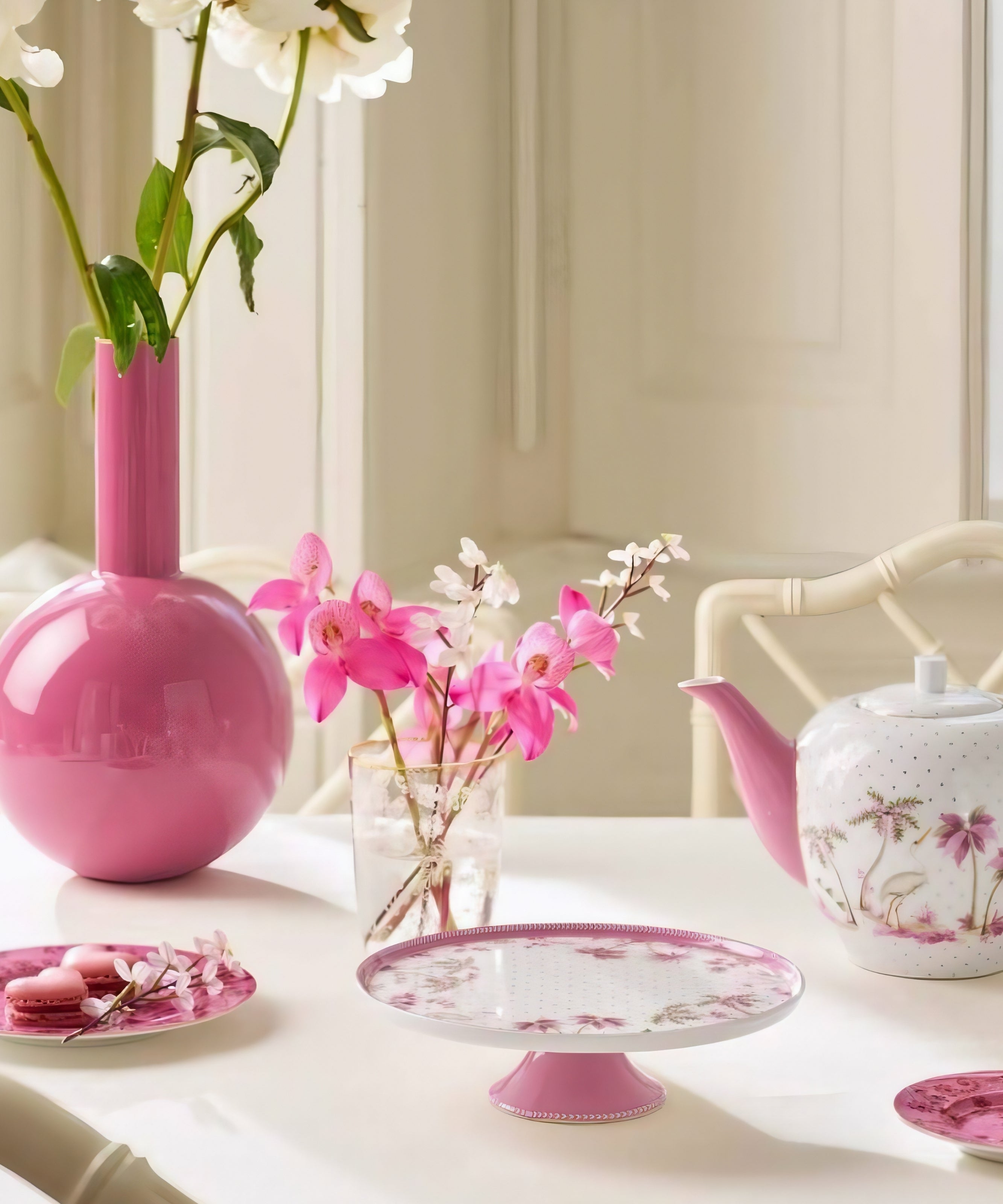 Mini Cake Tray Jolie Dots Gold Pink 21Cm