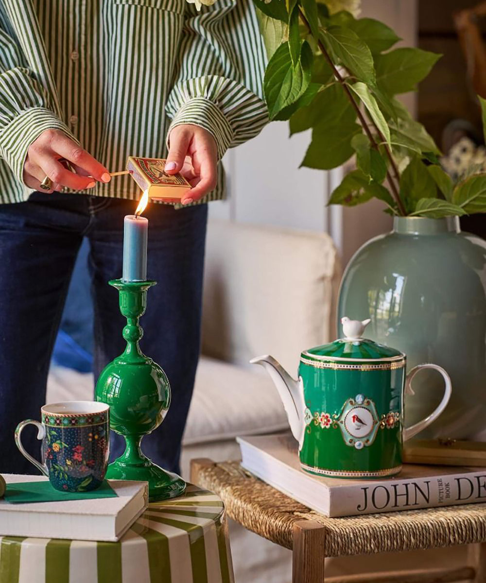 Teapot Love Birds Medallion Emerald-Green 1.3ltr