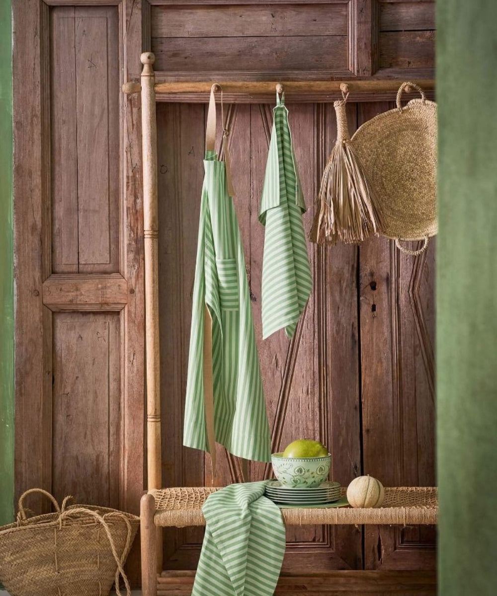 Set/4 Napkins Stripes Light Green 40x40cm