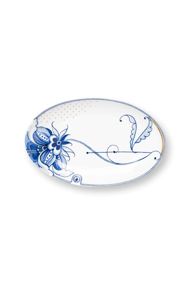 Plate Oval Pip & The Blue Bird White 25.5 X 16.5cm
