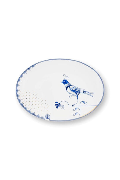 Plate Oval Pip & The Blue Bird White 30 X 21.5cm