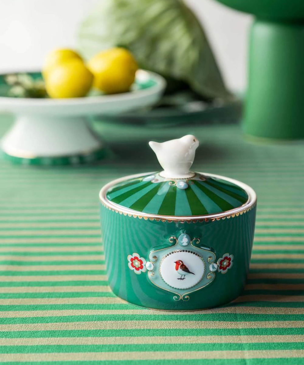 Sugar Bowl Love Birds Medallion Emerald-Green 300ml
