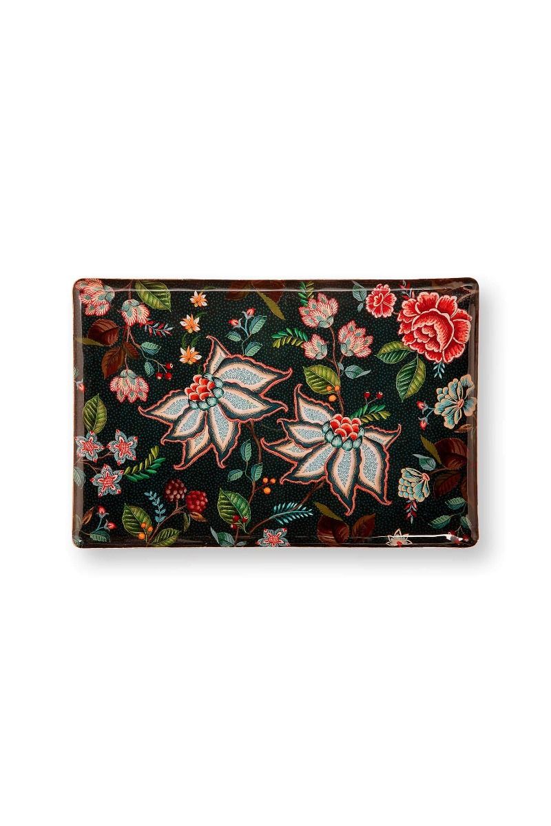 Tray Metal Large Berry Blues Dark Blue 48 X 32cm