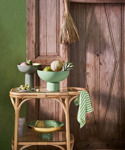 Low Tray Metal Mid Green 35x12.5cm