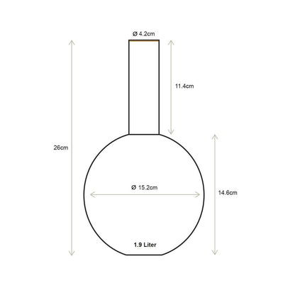 Vase Metal Small Bright Blue 15x26cm