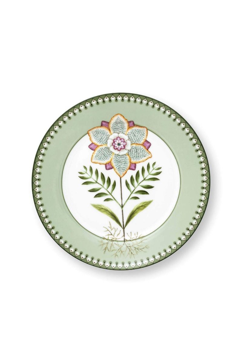 طبق زنبق و لوتس أخضر فاتح (21 سم)