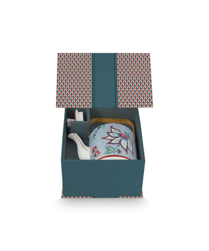 PIP Studio | Giftset Teapot Oriental Flower Festival Blue