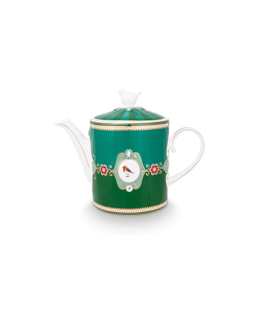 Teapot Love Birds Medallion Emerald-Green 1.3ltr