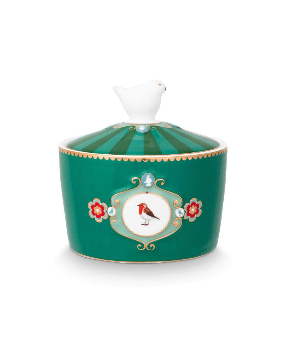 Sugar Bowl Love Birds Medallion Emerald-Green 300ml