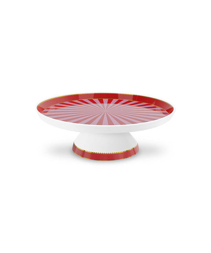 Mini Cake Tray o/f Love Birds Stripes Red-Pink 24cm
