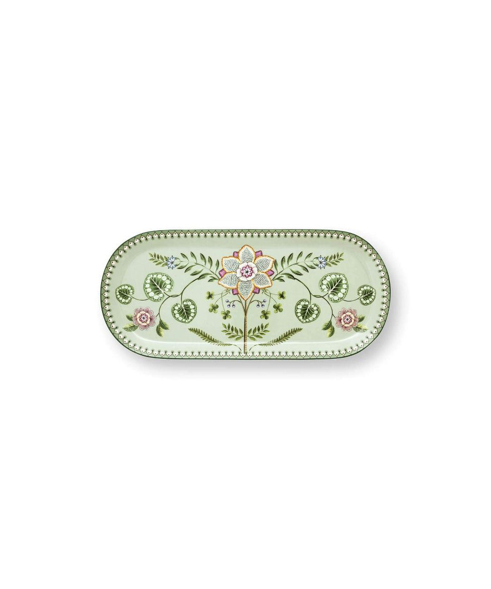 Cake Tray Lily & Lotus Light Green 33.3X15.5Cm
