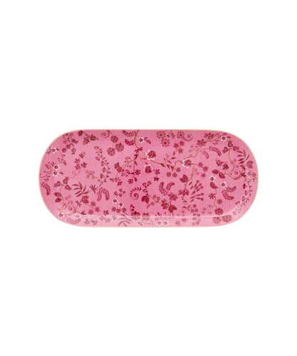 Cake Tray Rectangular Jolie Flowers Pink 33.3X15.5Cm