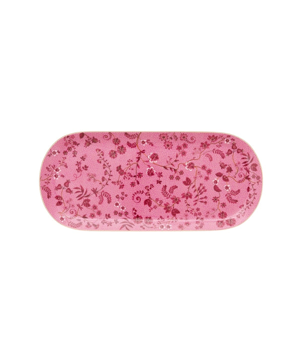 Cake Tray Rectangular Jolie Flowers Pink 33.3X15.5Cm - pink rectangular tray rounded edges