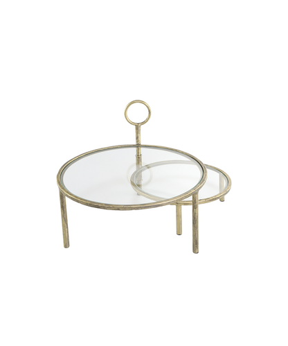 Etagere w. 2 trays, H27.5/D35 cm brass