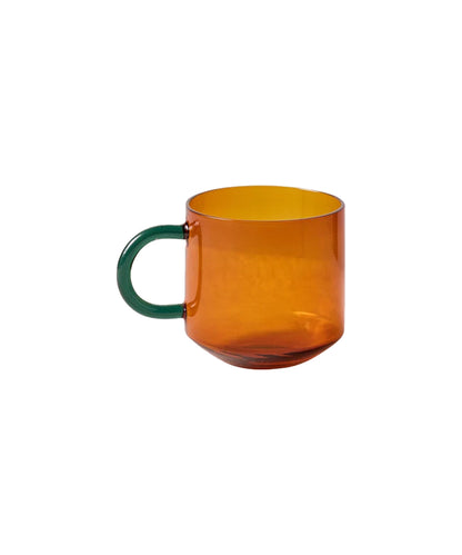 كوب زجاجي نيكو باللون الكهرماني (4.25 × 3.25 × 3.25 بوصة)