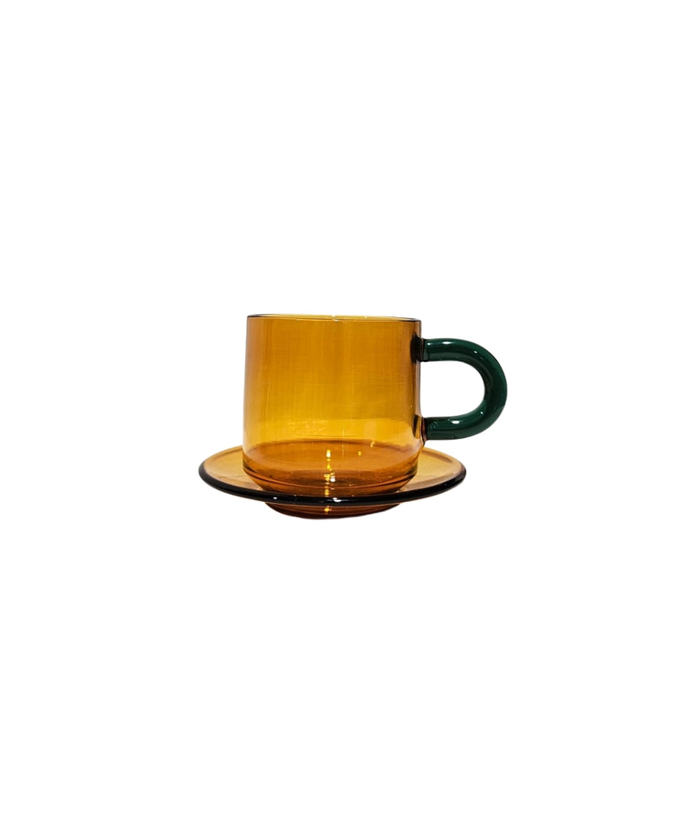 Niko Glass Espresso Cup & Saucer Honey