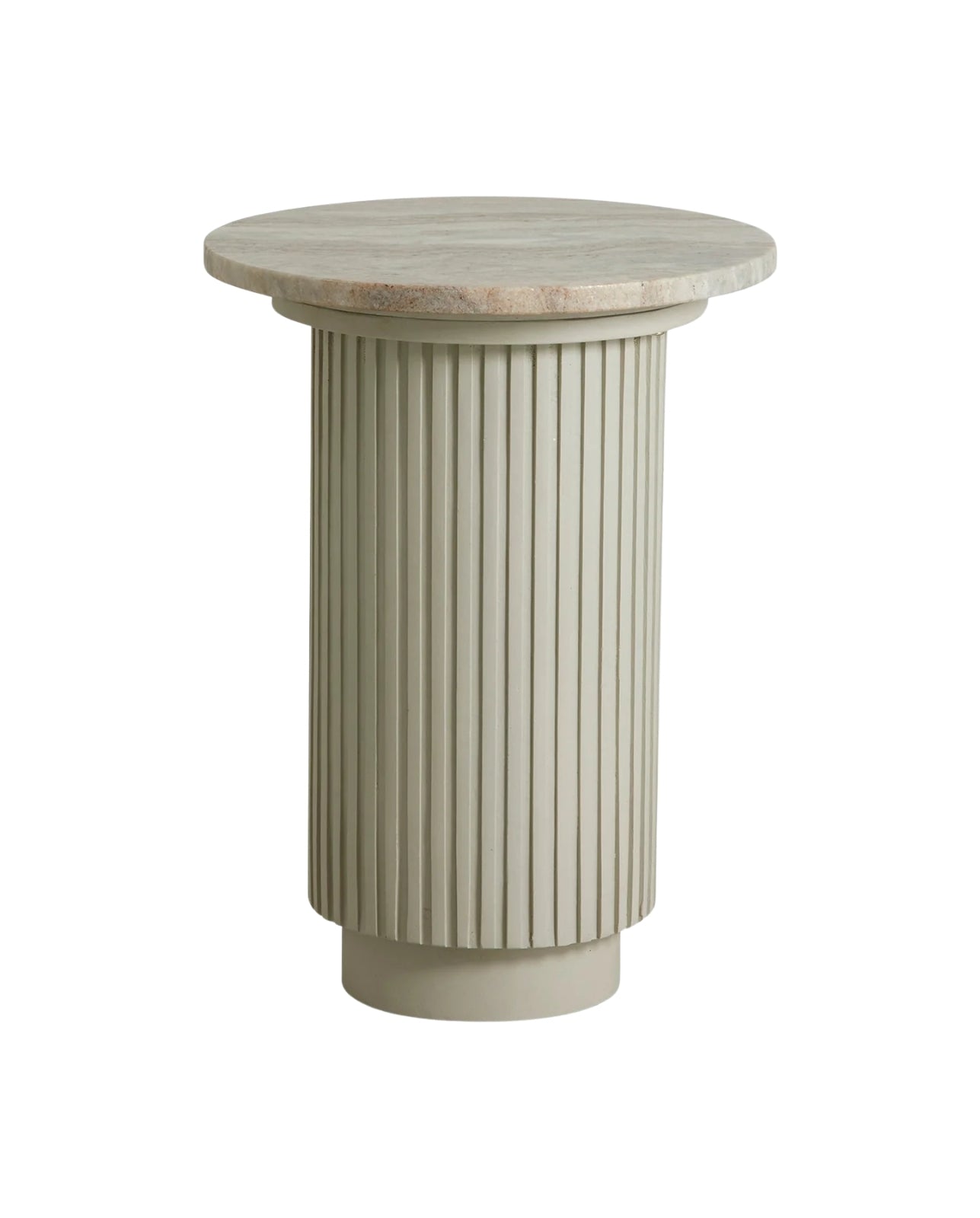 ERIE round side table - ivory marble top