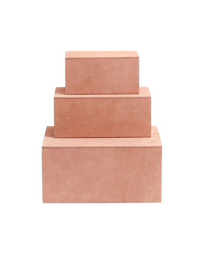 KASTELA box - rose suede leather Small