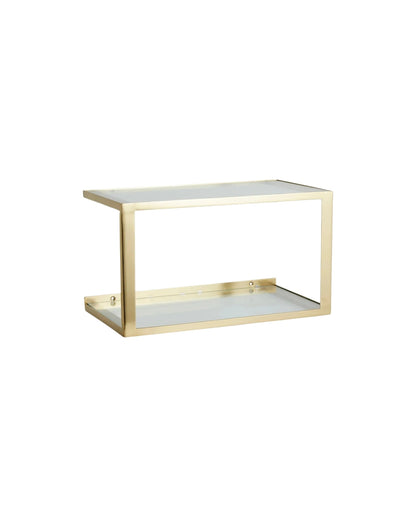 NERA shelf w/glass golden finish