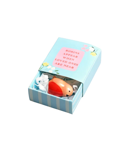 Tiny Matchbox Ceramic Robin Token