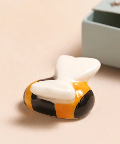 Tiny Matchbox Ceramic Bee Token