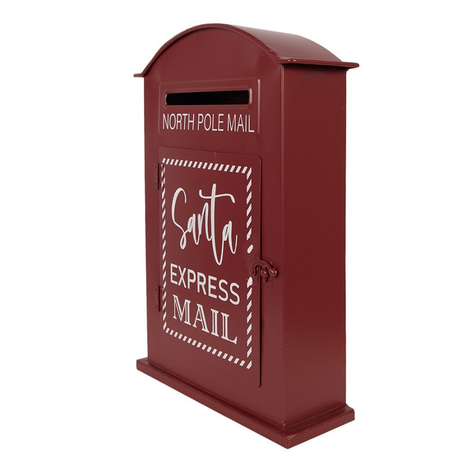 Christmas Decoration Figurine Mailbox 23x8x34 cm Red Metal