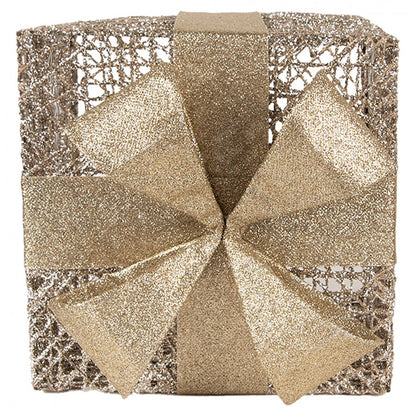 Christmas Decoration with LED Lighting Gift 25 / 20 / 15 cm Gold colored Plastic