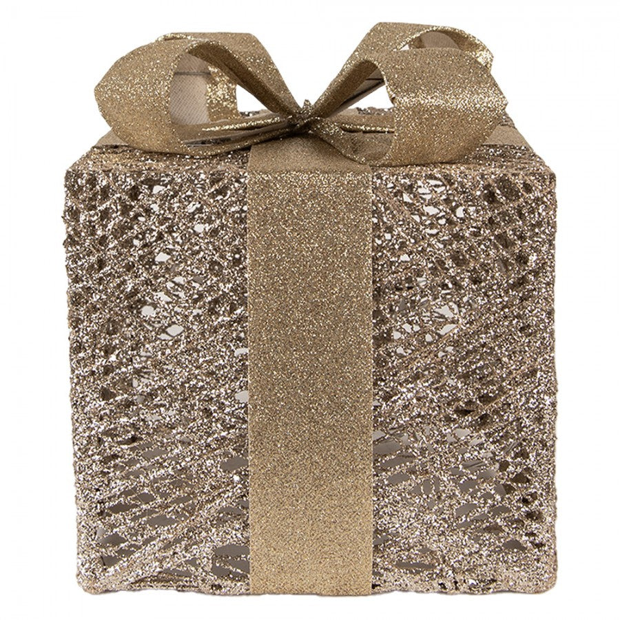 Christmas Decoration with LED Lighting Gift 25 / 20 / 15 cm Gold colored Plastic