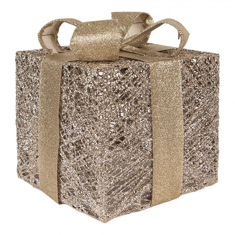 Christmas Decoration with LED Lighting Gift 25 / 20 / 15 cm Gold colored Plastic