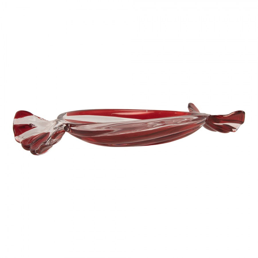 Decorative Bowl 23x11x4 cm Red Glass