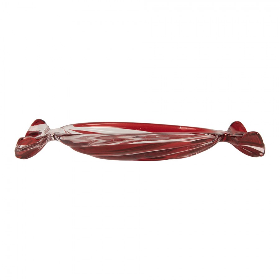 Decorative Bowl 23x11x4 cm Red Glass